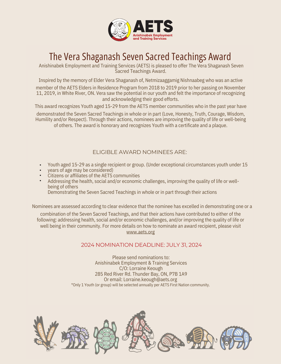Seven Sacred Teachings Award Poster